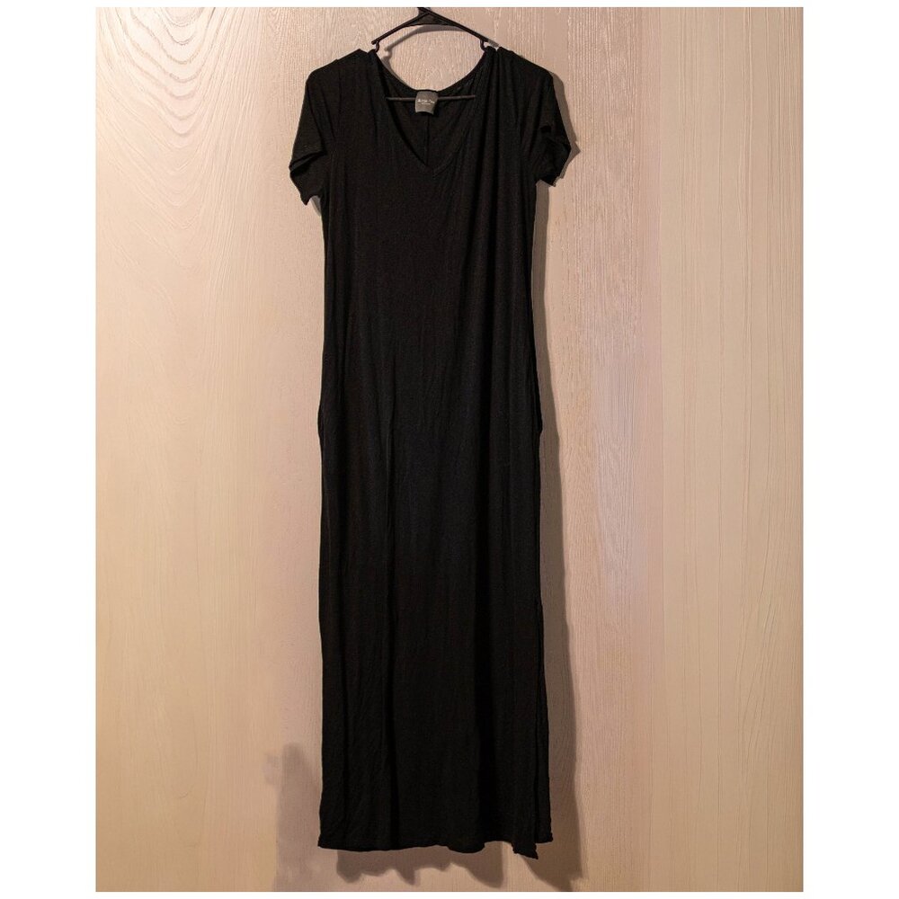 Olivia Rae Black Short Sleeve Maxi Dress – Size Large